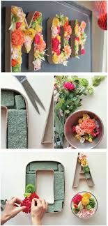 Diy Deko Idee Buchstaben Aus Blumen Basteln Zimmer Dekorieren Muttertag Selbstgemachte Geschenke Mama Diy Deko Ideen Blumen Basteln