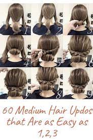 60 Medium Hair Updos That Are As Easy As 1 2 3 Medium Length Hair Styles Hair Styles Medium Length Hair Up