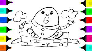 Free printable humpty dumpty coloring pages. Humpty Dumpty Drawing And Coloring Video For Kids Humpty Dumpty Drawings Coloring Book Video Youtube