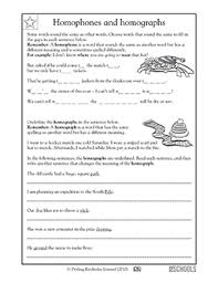 4th Grade 5th Grade Writing Worksheets Homophones And Homographs Greatkids Homographs Fifth Grade Writing Homophones Worksheets