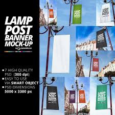 You can easily customize this resource by dragging and dropping your designs unto the smart object layers and hitting the save button. Lamp Post Banner Mockup Graphaddikt Com