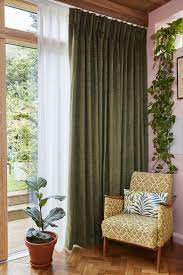 Boho curtains living room curtain bedroom ethnic tassel window treatment drapes. Green Velvet Curtains With White Voiles Green Curtains Living Room Living Room Design Green Mid Century Modern Living Room
