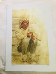 Alonzo Adams "Distant Dreams" African American Art Signed Open Edition