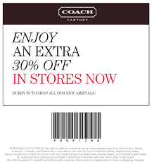 Extra 30 Off At Coach Factory Locations Coupon Via The Coupons App Printable Coupons Free Printable Coupons Coupons