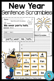 These Printable No Prep New Year Sentence Scramble Worksheets And Literacy Stat Kindergarten Worksheets Sight Words Kindergarten Shapes Worksheet Kindergarten