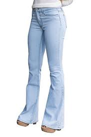 3.7 out of 5 stars. Lady Swain Women Classic High Waist Flared Skinny Denim Jeans Bell Bottom Pants Women Pants Casual Blue Flare Jeans Pants For Women