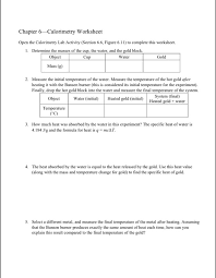 Members who are logged in can save their work to their accounts. Chapter 6 Calorimetry Worksheet Open The Calorimet Chegg Com