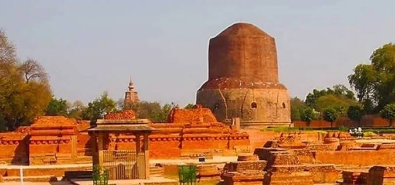 Sarnath archaeological site — the ruins and excavations of the ancient Buddhist settlement
