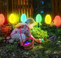 Amazon.com : Tujoe 12 Pcs Large Solar Easter Eggs Lights 5 x ...