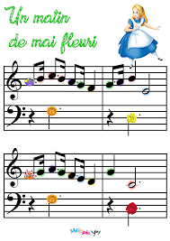 Partition Un Matin De Mai Fleuri Partition Piano Chanson Guitare Partition Piano Facile