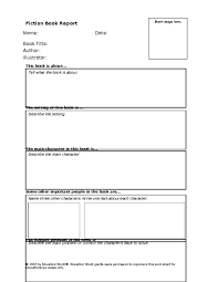 Education World Fiction Book Report Template Book Report Templates Book Review Template Book Report Template Middle School