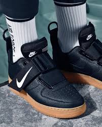 Nike Air Force 1 Black Gum Sole High Pin On Fitness
