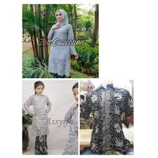 Baju lamaran couple model kebaya selendang batik soft peach. Kebaya Couple Ayah Ibu Anak Brokat Tunik Shopee Indonesia