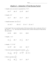 Check spelling or type a new query. Algebra 1 Semester 2 Final Review Packet