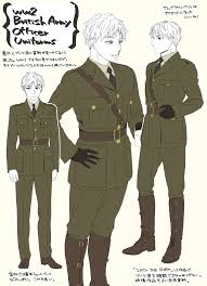 まきがね on X: イギリスさんの軍服姿描いてよ！あと軍服っぽさ出すポイントまとめて！って言われたのでやってみました。 参考までに  t.coApXqQGUDHi  X