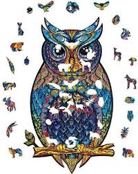 Send gifts to ahmedabad : Unique Wooden Jigsaw Puzzles Mysterious Owl Puzzle Gift For Adults Kids Educational Puzzle Interactive Games Toy