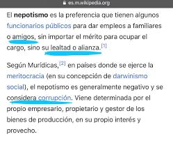 El nepotismo es confundió con el favoritismo, dos términos que no tienen nada que ver con el otro puesto que el favoritismo que tiene una persona con otra no vienen enlazada con algún parentesco. Gerardo Muyshondt A Twitter Ya Que Hay Muchos Hablando Recientemente De Nepotismo Considero Oportuno Que Todos Sepamos La Definicion De Esa Palabra Segun Wikipedia Https T Co Rvddxyvs46