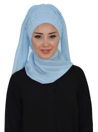 Inci Duvakli Pratik Sifon Sal Bebe Mavi Ayse Turban Tasarim Sal Bebe Giyim