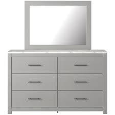 Browse our selection of bedroom furniture packages. Signature Design By Ashley Cottenburg Gray Finish Dresser With Faux Marble Top Bedroom Mirror Lindy S Furniture Company Dresser Mirror Sets