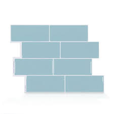 Get free shipping on qualified peel and stick backsplash or buy online pick up in store today in the home decor department. Smart Tiles Metro Babe 11 56 In W X 8 38 In H Blue Peel And Stick Self Adhesive Decorative Mosaic Wall Tile Backsplash 4 Pack So8007g 04 Qg The Home Depot