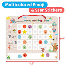 Putska Potty Training Magnetic Reward Chart For Toddlers Potty Chart With Multicolored Emoji Star Stickers Motivational Toilet Training For Boys