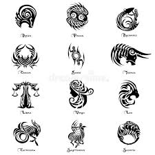 Zodiac Sign Complete Set Tattoo Style Stock Vector Illustration Of Scorpio Sagittarius 122846522
