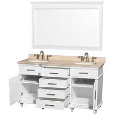 What are the options for cabinet shades within bathroom vanities? Berkeley 60 Double Bathroom Vanity White Beautiful Bathroom Furniture For Every Home Wyndham Collection