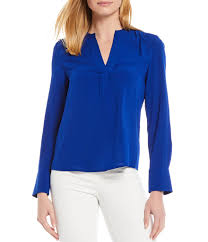 4.3 out of 5 stars 434. Calvin Klein Petite Size Banded V Neck Long Sleeve Blouse Dillard S