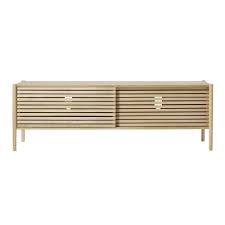 Homfa fernsehtisch tv schrank tv tisch tv möbel tv lowboard tv board fernsehschrank holz weiß 140x40x48cm. Tv Mobel Mit 2 Schiebeturen Okinawa Maisons Du Monde