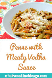 Once the meat is browned through, strain the meat to get rid of any excess grease. Penne With Meaty Vodka Sauce What S Cookin Chicago