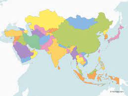 Map Of Asia With Multicolor Countries Free Vector Maps Asia Map Map Vector Map