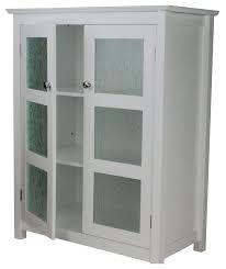 Maybe you would like to learn more about one of these? White Neal Floor Cabinet W Double Glass Doors For Bathroom Storage Cabinets Cupboards Furniture