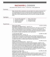 military police officer resume example