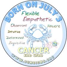 Cancers highly appreciate these three qualities in any relationship, whether it's for love, friendship, or work. July 3 Zodiac Horoscope Birthday Personality Sunsigns Org