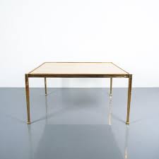 42w x 24d x 17h. Square Solid Brass Parchment Coffee Table France 1965 For Sale At 1stdibs