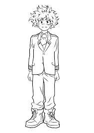 If the 'download' 'print' buttons don't work, reload this page by f5 or command+r. Printable Izuku Midoriya Coloring Pages Anime Coloring Pages
