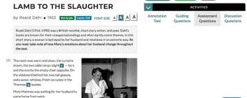 As well as the essay collection children and other wild animals. Lamb To The Slaughter Comprehension Assessment Miss Lewis Mrs Blanchard S Language Arts Classroom