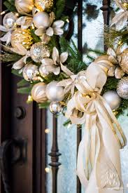Perfect to hang at your front door for people to see and. Silver And Gold Christmas Front Porch Randi Garrett Design