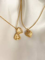 Alexa Tiny 14k Gold Dipped Heart Locket Necklace Heart Locket Necklace Necklace Designs Heart Locket