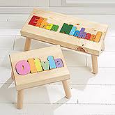 Your camera will take a photo of the arrows in the center. Personalized Wood Name Puzzle Stool Customer Reviews