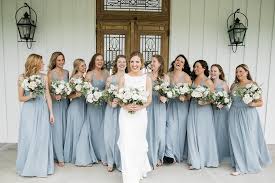 Dusty Blue Wedding Bridesmaid Dresses Flowershackblooms On Instag Wedding Bridesmaids Dresses Blue Dusty Blue Bridesmaid Dresses Flower Girl Dresses Blue