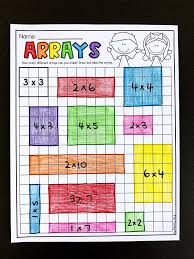 Arrays Activities Multiplication Array Worksheets Arrays Activities