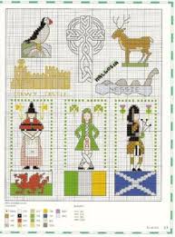 The same technique is followed for a vertical row. Scottish Cross Stitch