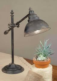 Adjustable Swing Arm Task Lamp Farmhouse Lamps Rustic Lamps Rustic Desk