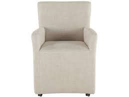 World Interiors Lily Off White Arm Rolling Dining Chair Linen Dining Chairs Dining Chairs Armchair