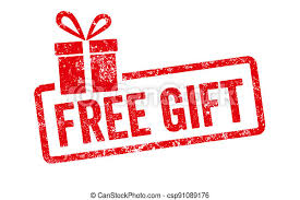 Free shipping illustration overblue color background. Red Stamp With Gift Icon Free Gift Canstock