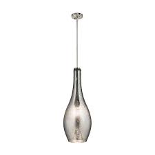 Kichler Everly Brushed Nickel Transitional Mercury Glass Urn Pendant Light In The Pendant Lighting Department At Lowes Com