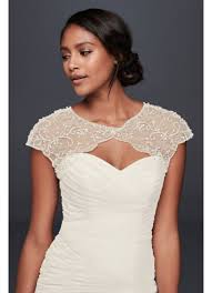 Floral Beaded Scalloped Dress Topper David S Bridal Dress Topper Wedding Dress Topper Scalloped Dress