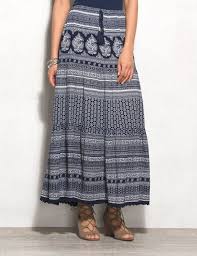 Dressbarn Westport 1962 Printed Crochet Trimmed Maxi Skirt Boho Chic Skirts Skirts Maxi Skirt