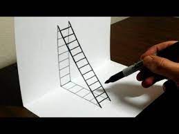 The free online tutorials on this page can show you how to draw a street full of buildings, or the tables and chairs inside them. How To Draw A 3d Ladder Trick Art For Kids Youtube